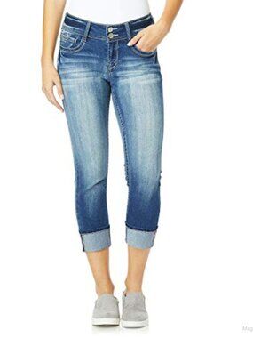 Luscious Curvy Cropped Skinny Jeans Mid Rise Insta Stretch